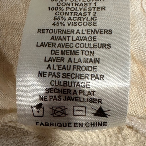 Miss Me Floral Sleeve Boho Blouse Small Ivory Tropical Print crochet Detail - Picture 9 of 9